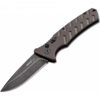 Автоматический складной нож Boker Plus Strike Coyote Spearpoint, сталь AUS-8 BlackWash™ Plain, рукоять анодированный алюминий, BK01BO424 купить в Пензе