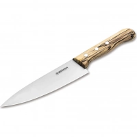 Кухонный шеф-нож Boker Tenera Chef’s Medium Ice Beech, 158 мм, сталь С75, рукоять белый бук купить в Пензе