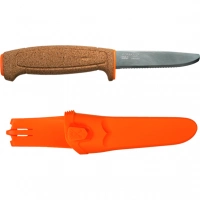 Нож с фиксированным лезвием Morakniv Floating Serrated Knife, сталь Sandvik 12C27, рукоять пробковая купить в Пензе