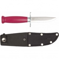 Нож с фиксированным лезвием Morakniv Scout 39 Safe Cerise, сталь Sandvik 12С27, рукоять береза, розовый купить в Пензе