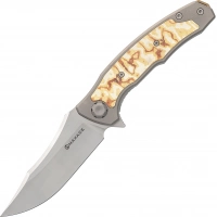 Складной нож Maxace Halictus Mokume, сталь M390, рукоять Mokume/Titanium купить в Пензе