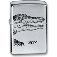 Зажигалка ZIPPO Alligator, с покрытием Brushed Chrome, латунь/сталь, серебристая, матовая, 36x12x56 купить в Пензе