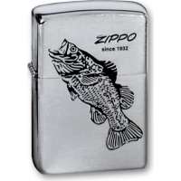 Зажигалка ZIPPO Black Bass Brushed Chrome, латунь с никеле-хром. покрыт., серебр., матов., 36х56х12мм купить в Пензе