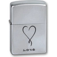 Зажигалка ZIPPO Love Satin Chrome, латунь с никеле-хромовым покрыт., серебр., матовая, 36х56х12 мм купить в Пензе